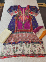 Pakistani Stitched lawn Embroidered Salwar kameez ready to ship