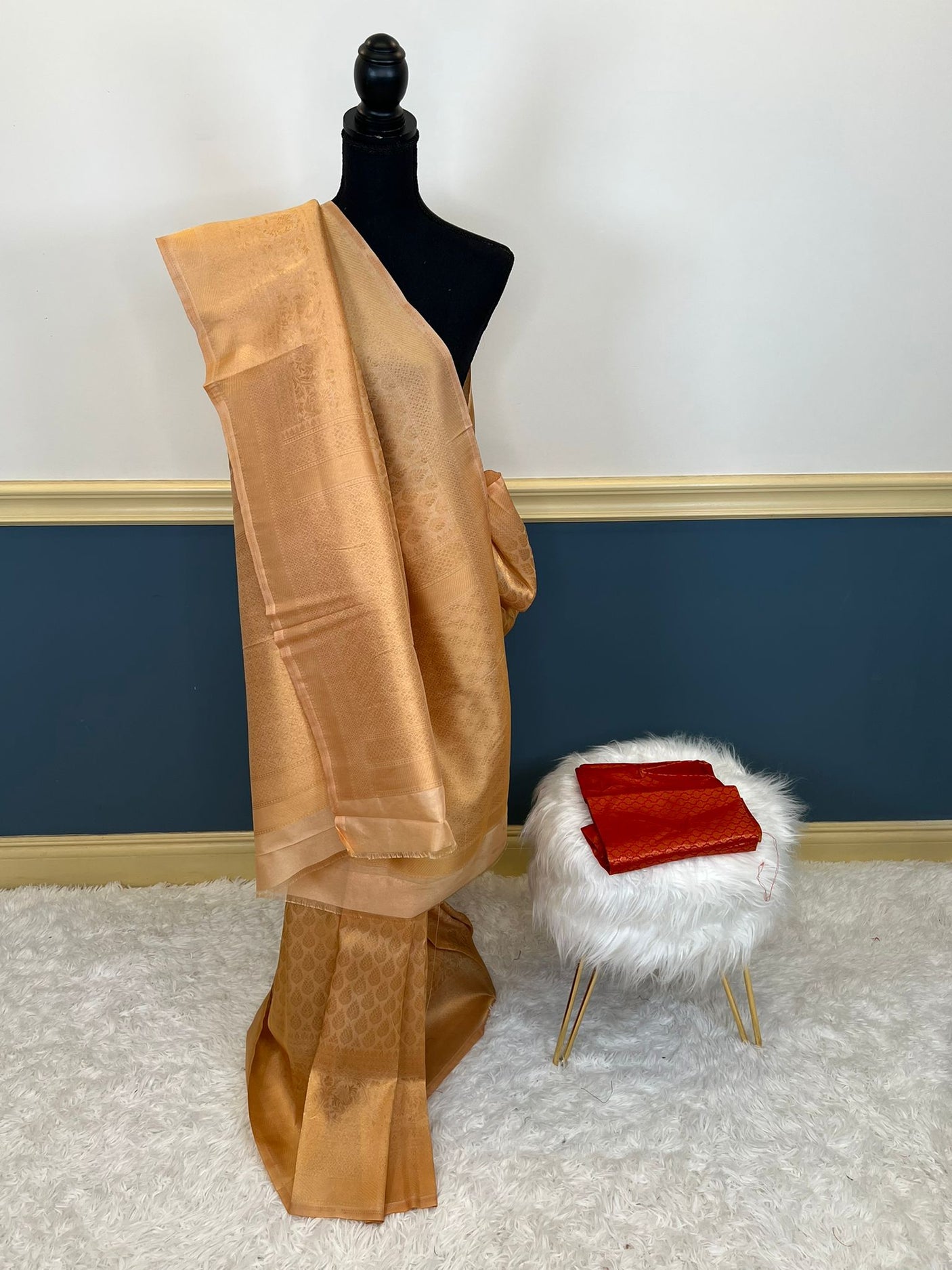 Pure silk katan with running blouse