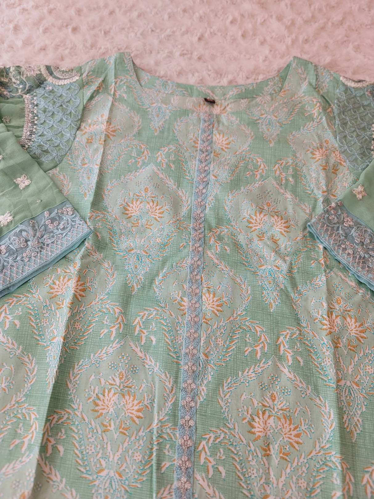 Indian Cotton Stitched Embroidery Suit Ready To Ship