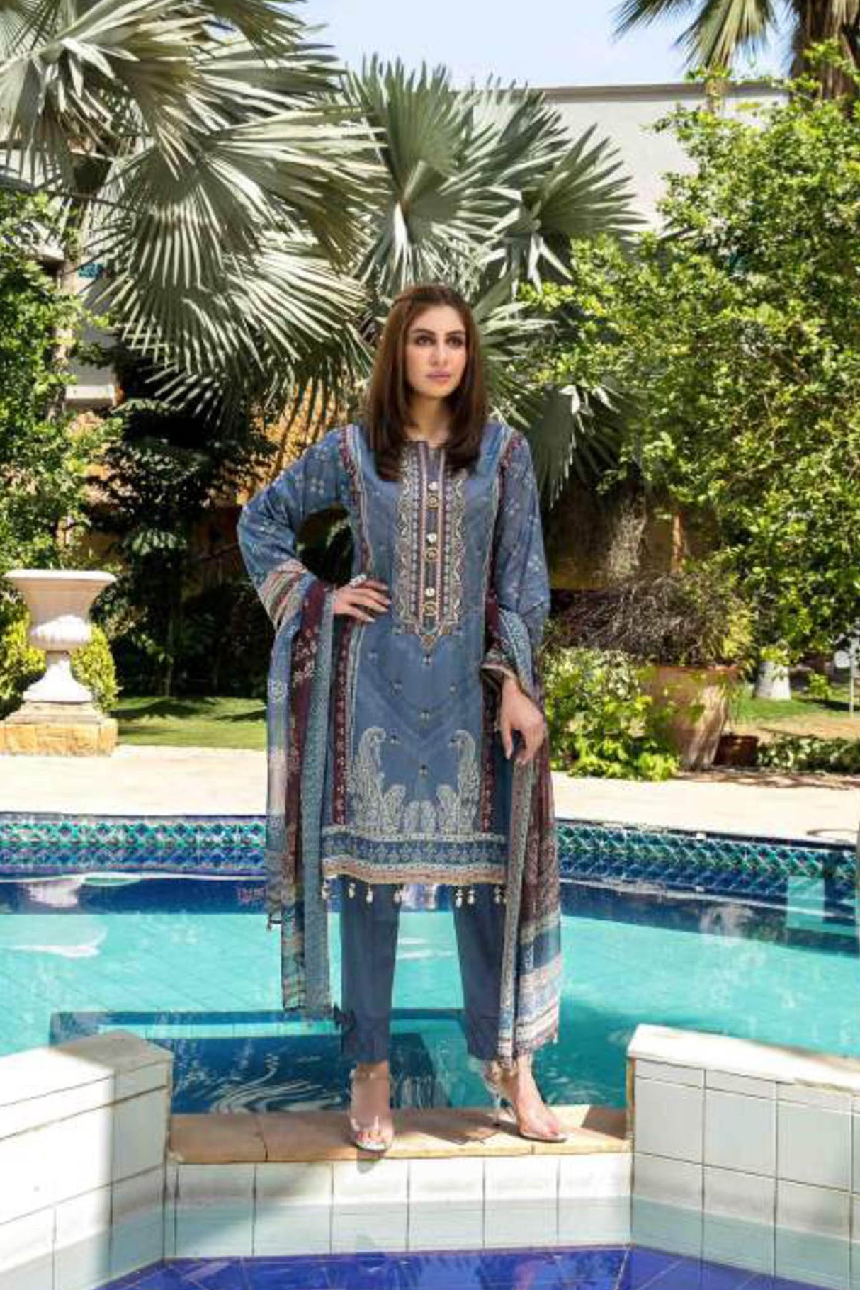 Jaan-E-Ada Digital Print and Embroidered Lawn Collection By Tawakkal 100% Original