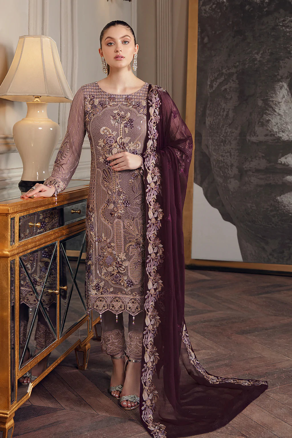 Chevron by Ramsha Luxury Chiffon Embroidered Collection