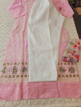 Indian Cotton Stitched Embroidery Suit Ready To Ship