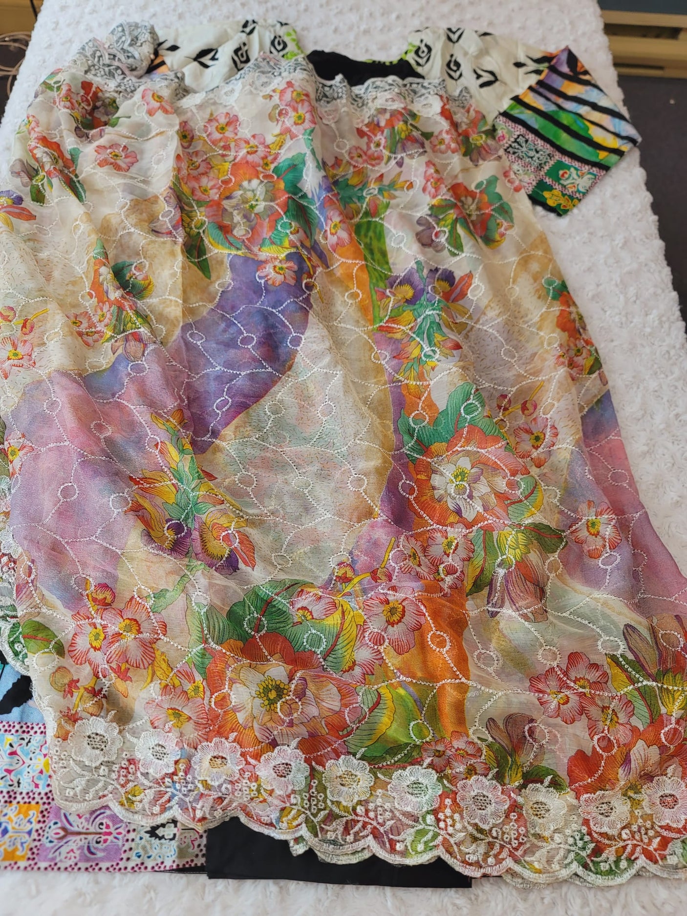 Pakistani Stitched lawn Embroidered Salwar kameez ready to ship