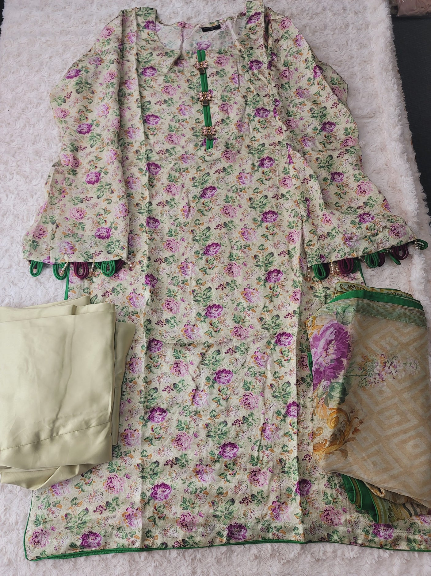 Pakistani Raw Silk Kamiz With Pure Chiffon Duppata Collection 2021 -100% Original Guaranteed