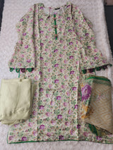 Pakistani Raw Silk Kamiz With Pure Chiffon Duppata Collection 2021 -100% Original Guaranteed