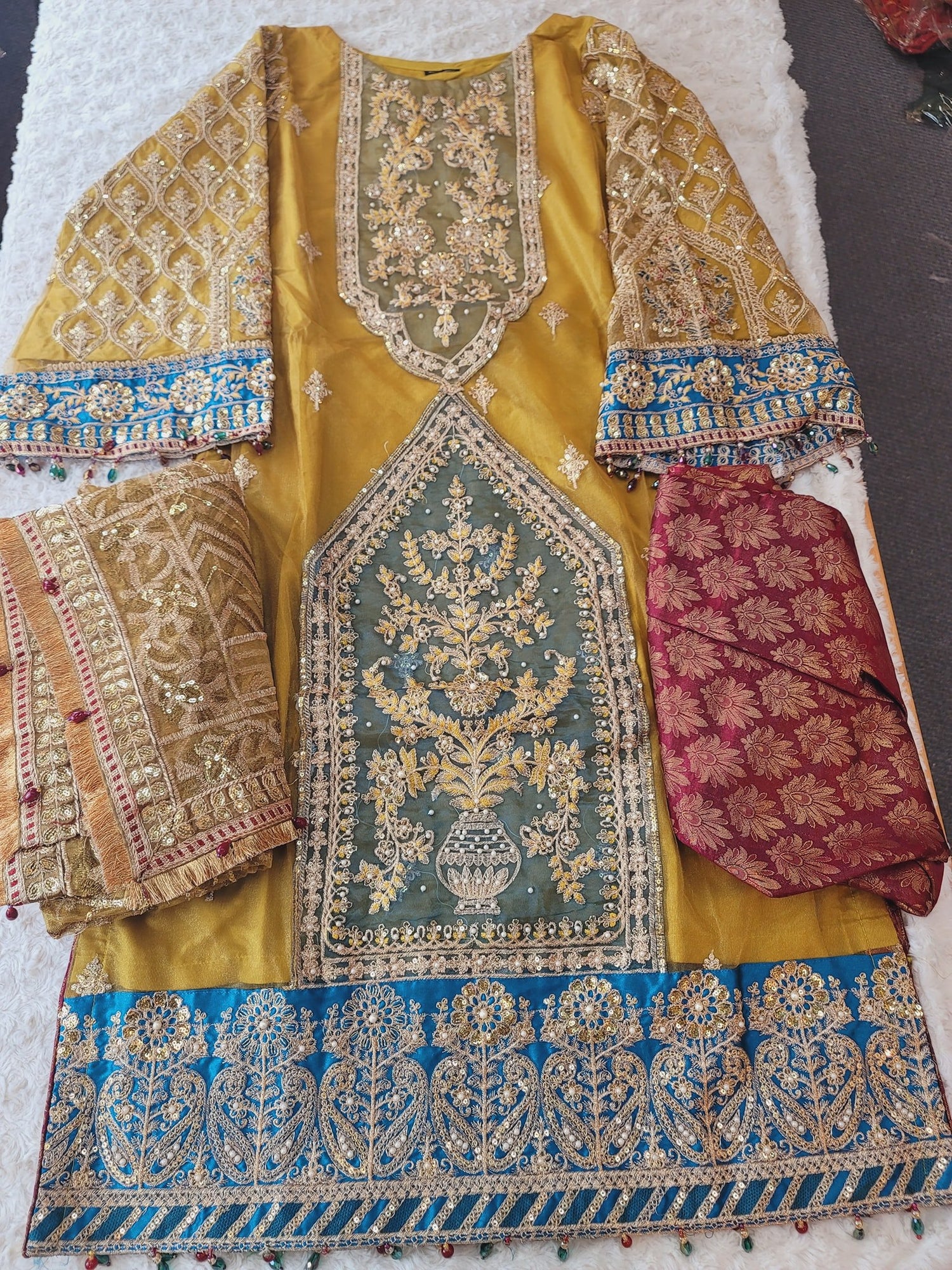 Pakistani Stitched Embroidery Party Wear Dresses Ready To Ship
