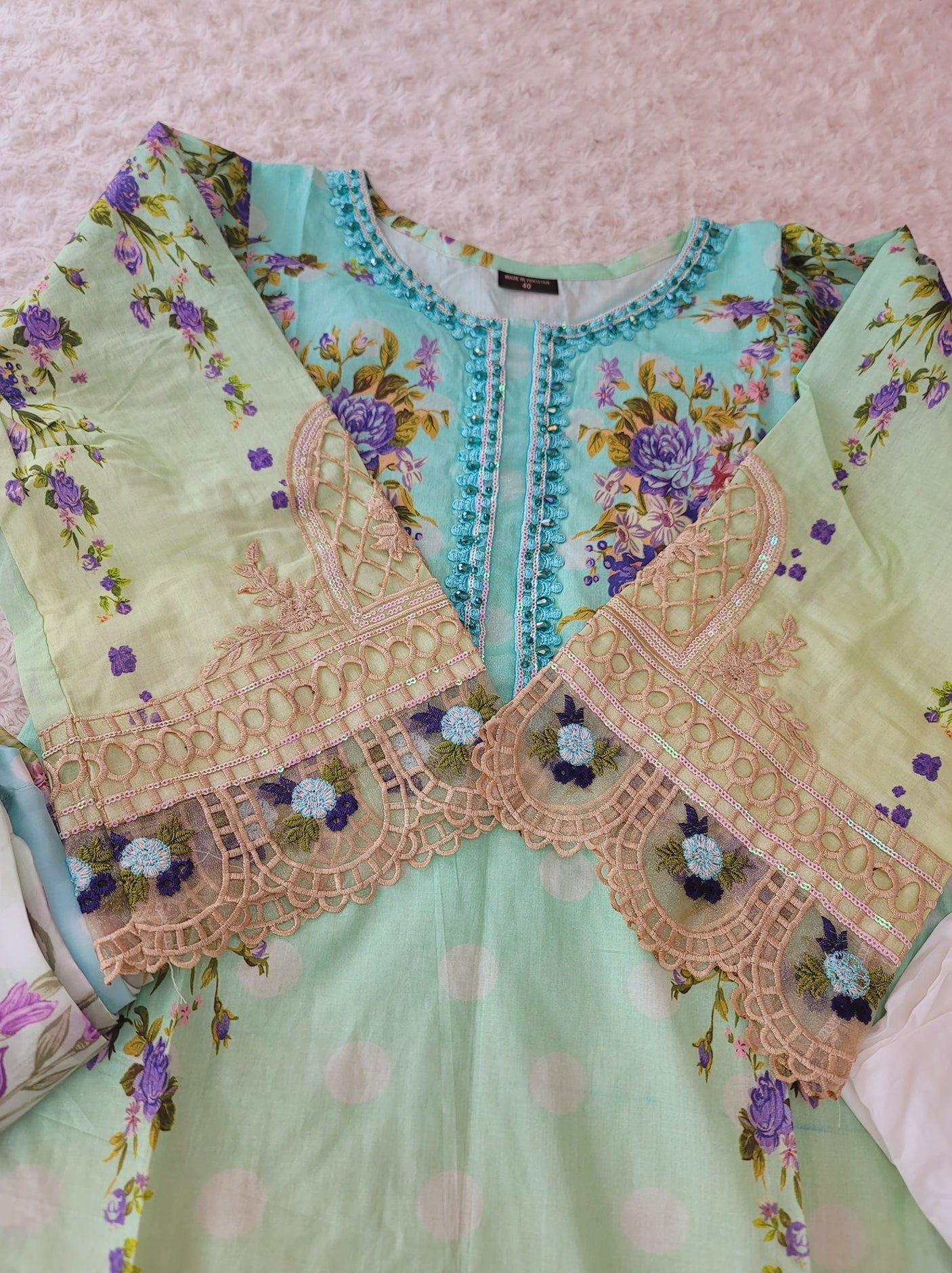 Pakistani Stitched Embroidery Lawn Suit Ready To Ship