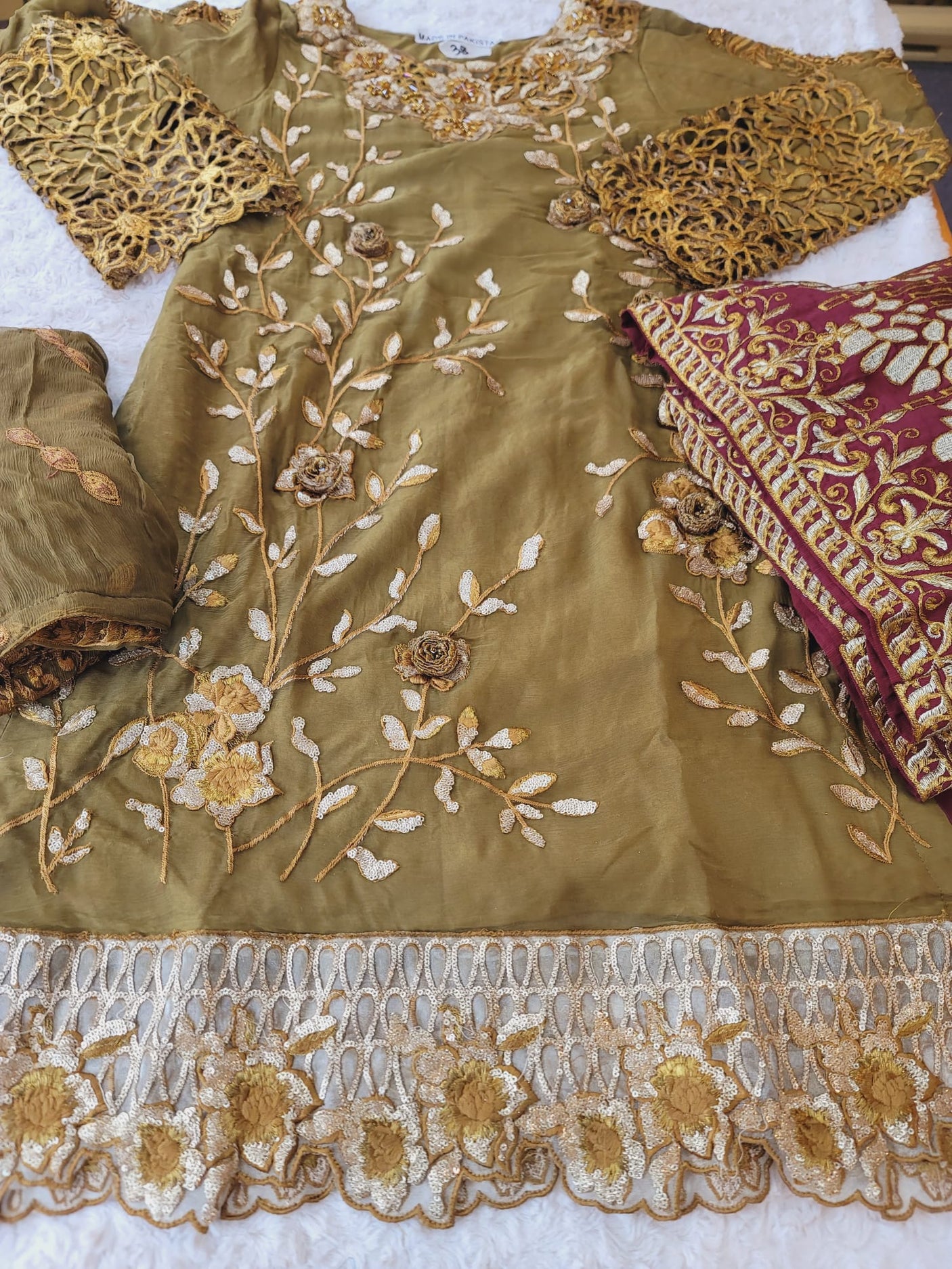 Pakistani Stitched Embroidery Party Wear Dresses Ready To Ship