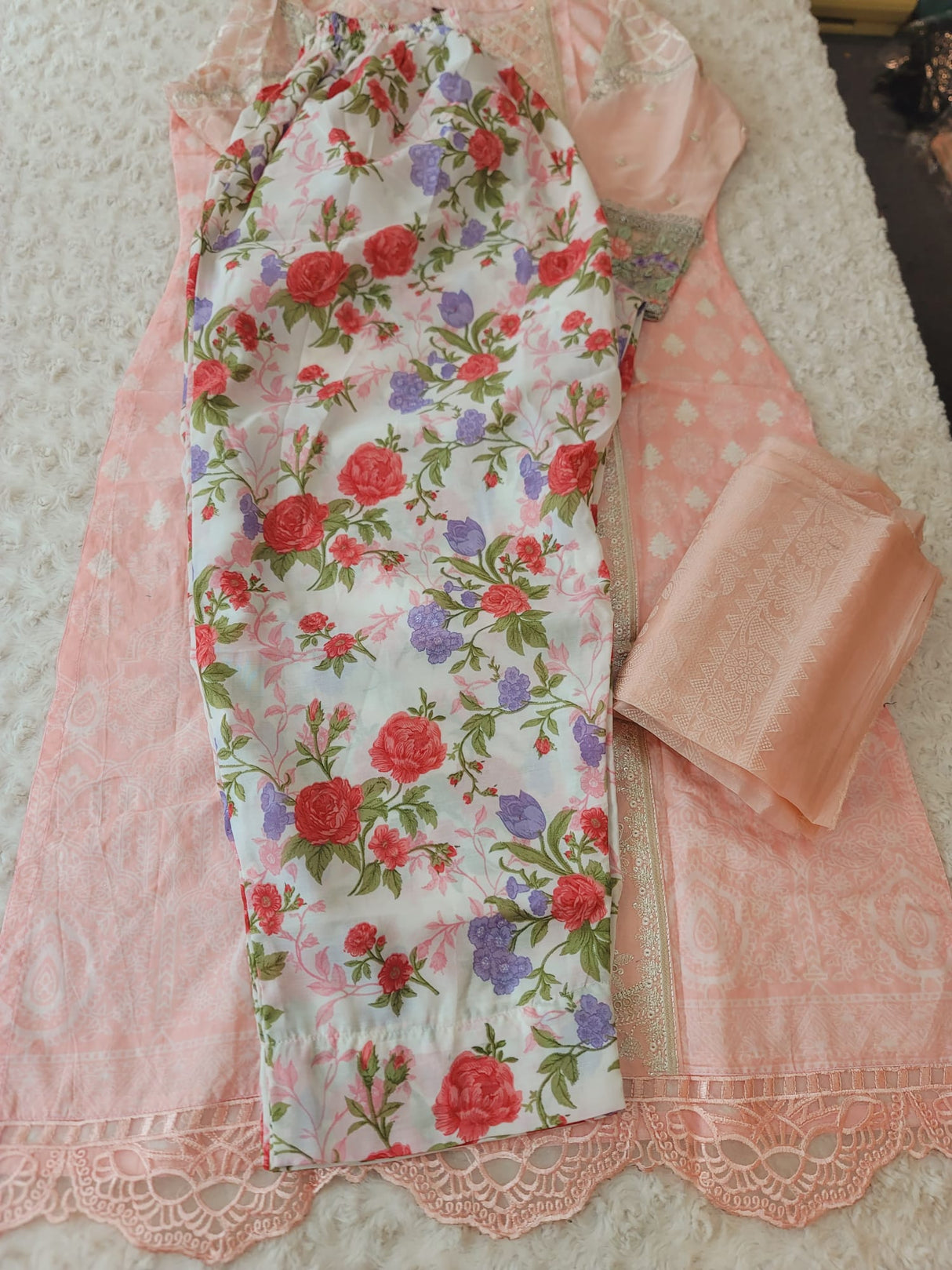 Indian Cotton Stitched Embroidery Suit Ready To Ship