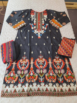 Pakistani Stitched lawn Embroidered Salwar kameez ready to ship