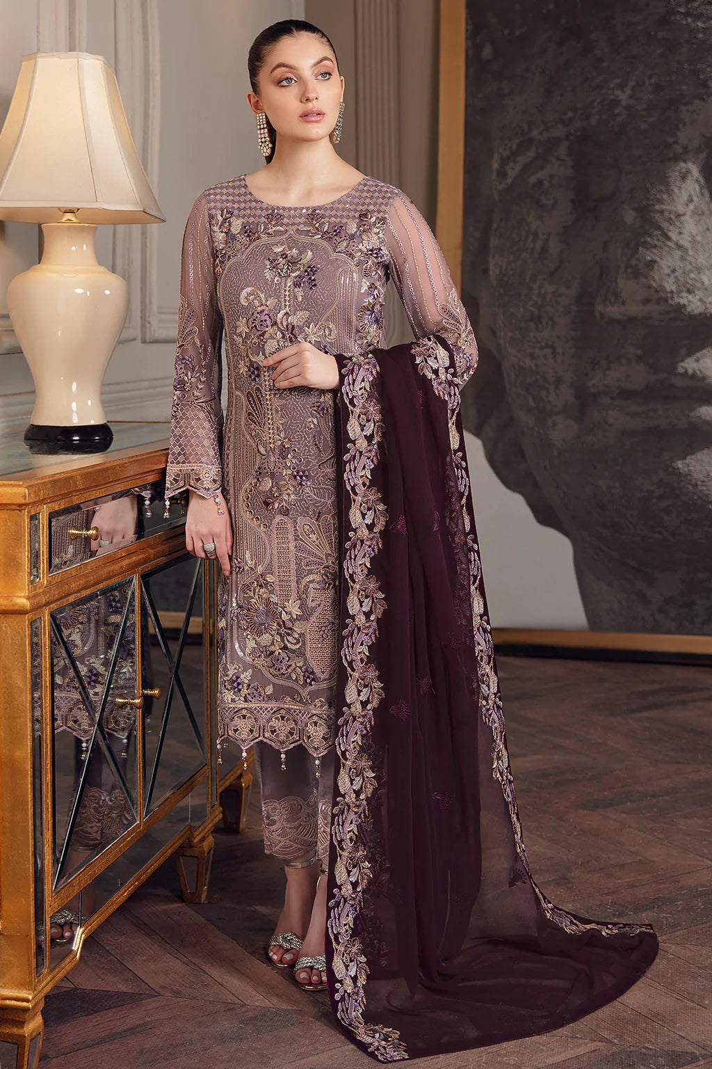 Chevron by Ramsha Luxury Chiffon Embroidered Collection