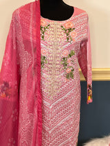 Pakistani Stitched Luxury Embroidered lawn Salwar kameez ready to ship