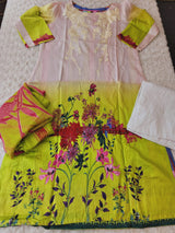 Indian Cotton Stitched Embroidery Suit Ready To Ship