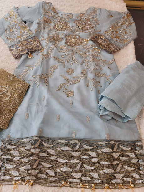 Pakistani Stitched Embroidery Party Wear Dresses Ready To Ship