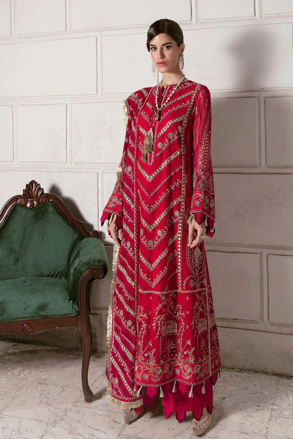La Fuchsia By Afrozeh Embroidered Chiffon Suits