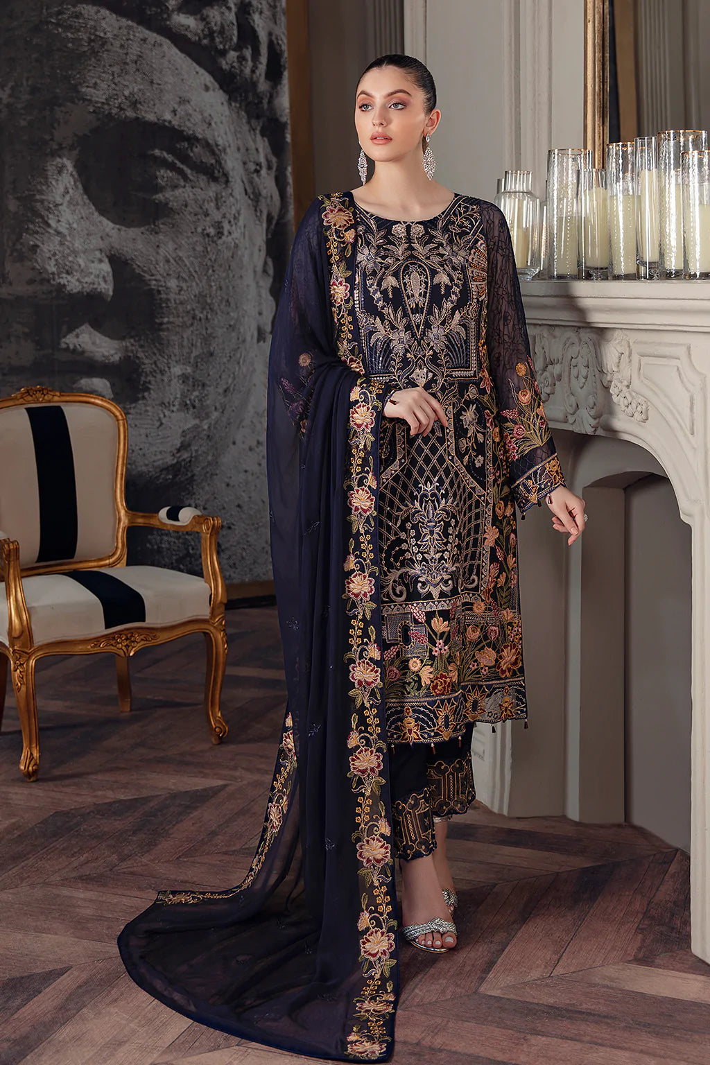 Chevron by Ramsha Luxury Chiffon Embroidered Collection