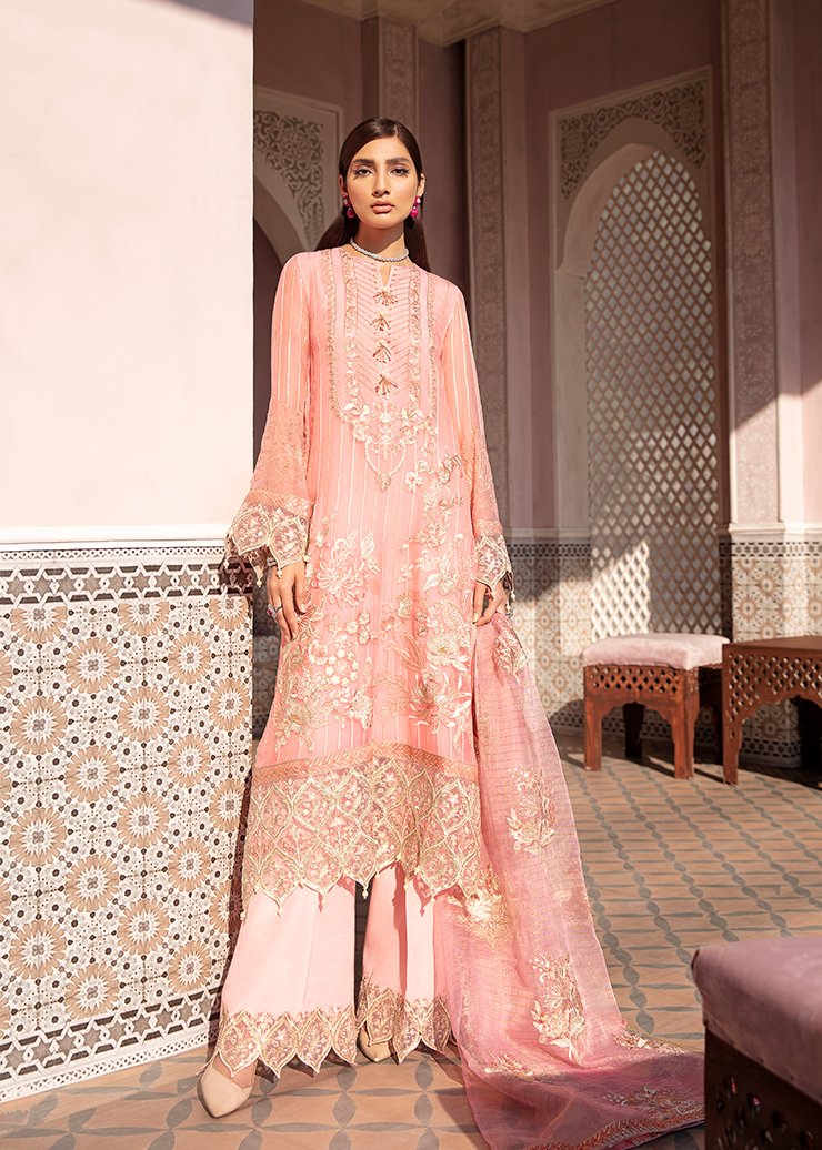 Afrozeh Luxury Chiffon Embroidered 2021 -100% Original Guaranteed