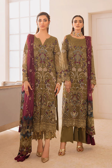 Chevron by Ramsha Luxury Chiffon Embroidered Collection 100% Original Guaranteed