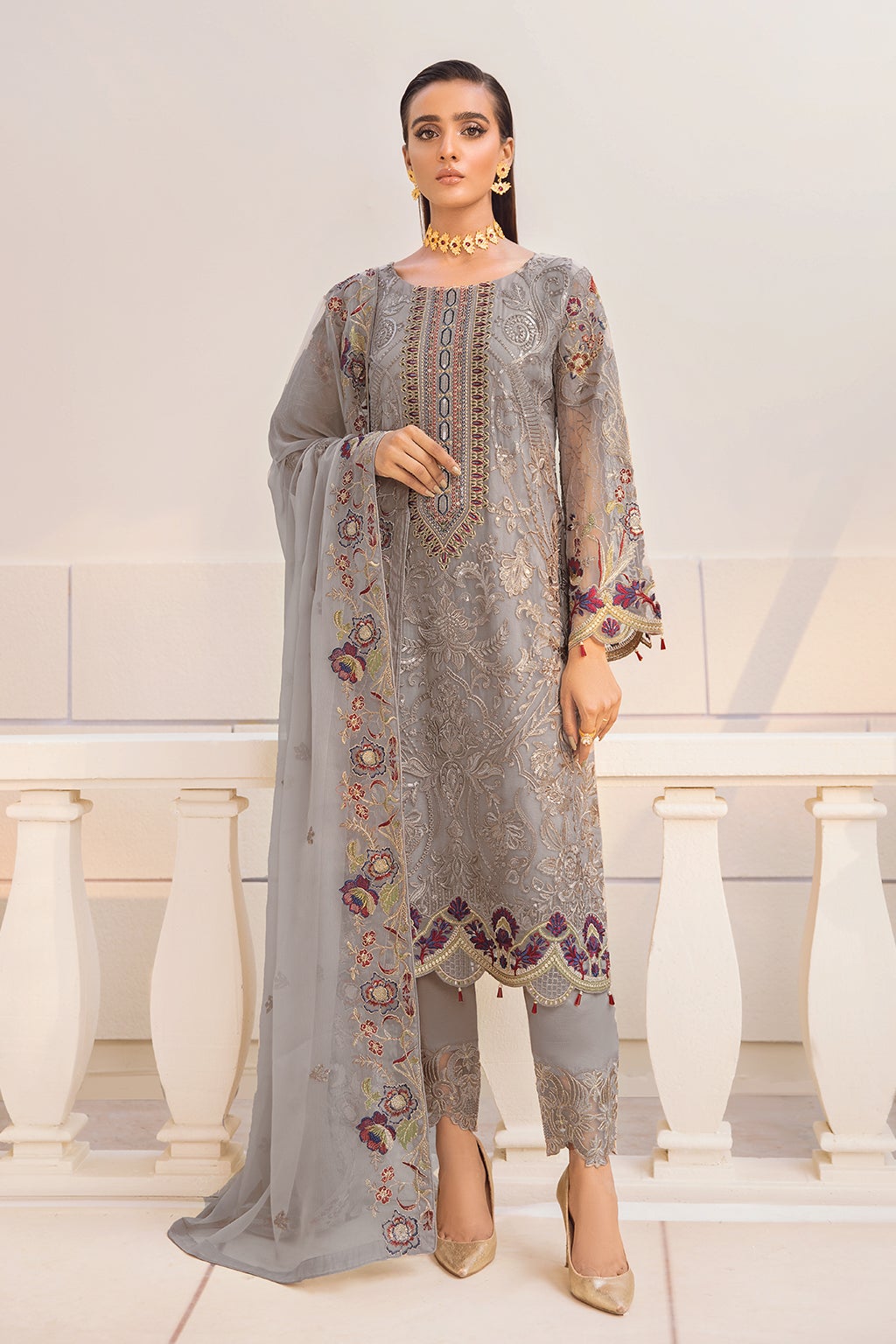 Chevron by Ramsha Luxury Chiffon Embroidered Collection  100% Original Guaranteed