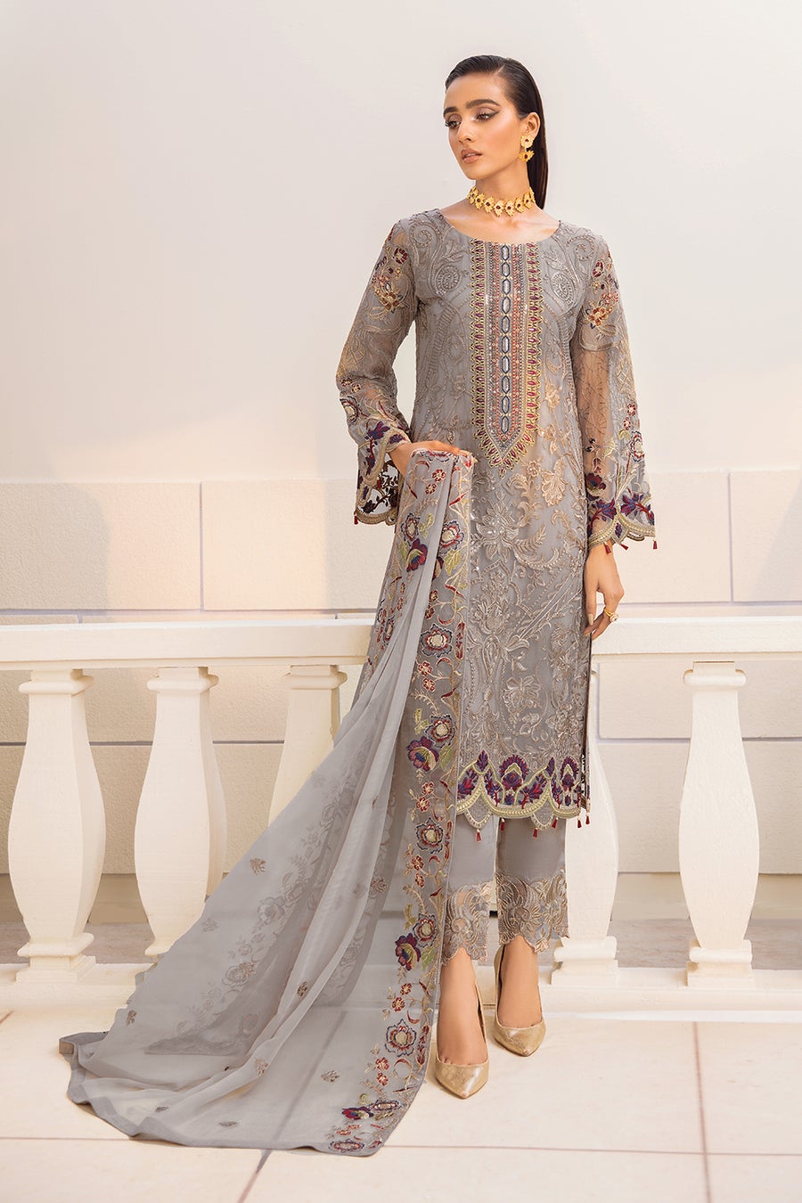 Chevron by Ramsha Luxury Chiffon Embroidered Collection  100% Original Guaranteed