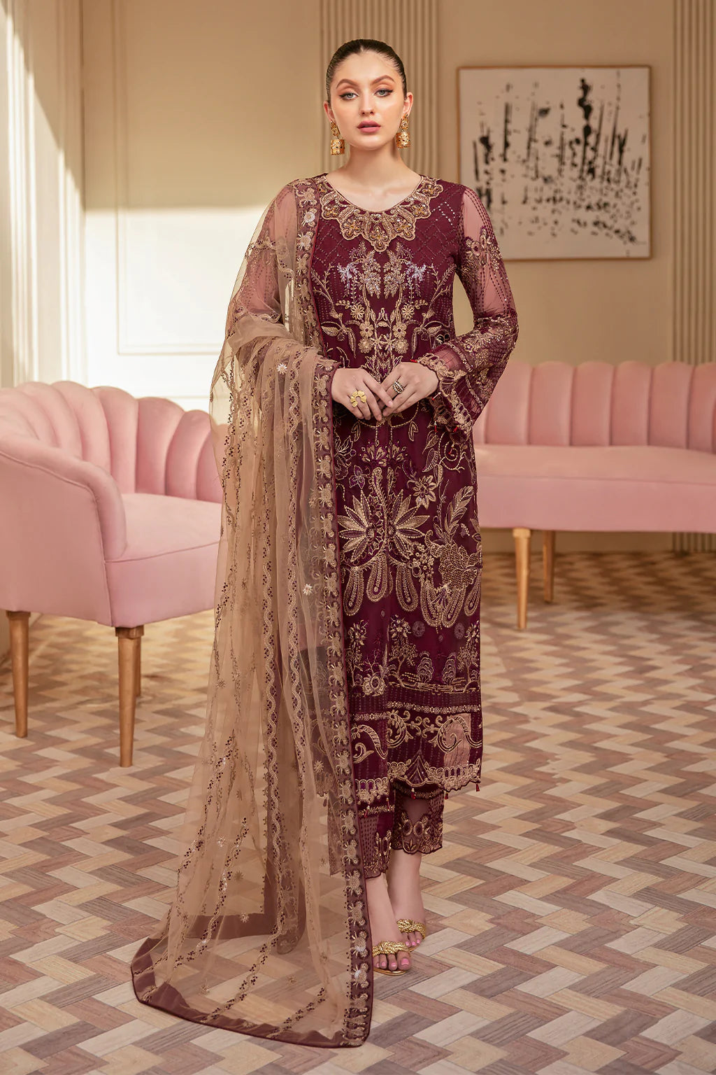 Minhal Embroidered Collection100% Original
