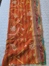 Pure hand stitched, math-stitch silk stoles which can be carried both ways!