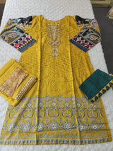 Pakistani Stitched lawn Embroidered Salwar kameez ready to ship
