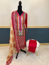 Pakistani Stitched lawn Embroidered Salwar kameez ready to ship