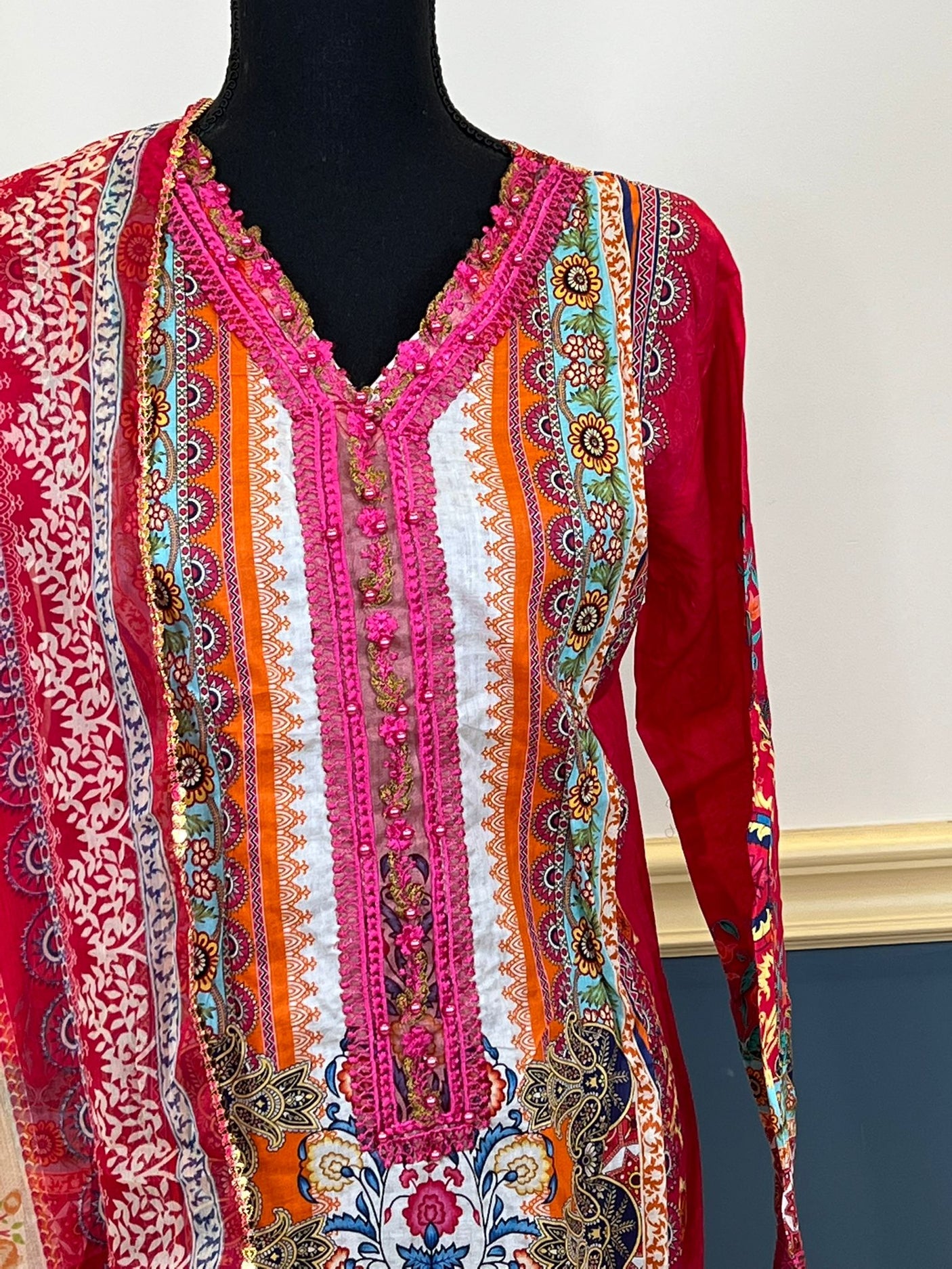 Pakistani Stitched lawn Embroidered Salwar kameez ready to ship