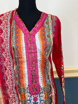 Pakistani Stitched lawn Embroidered Salwar kameez ready to ship