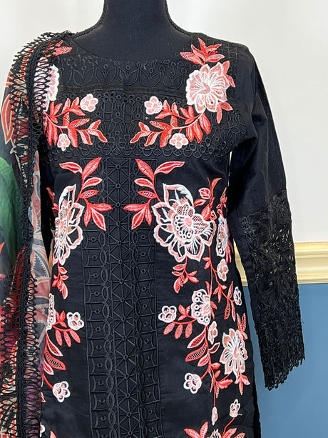 Luxury lawn with Silk dupatta- Ready To Ship