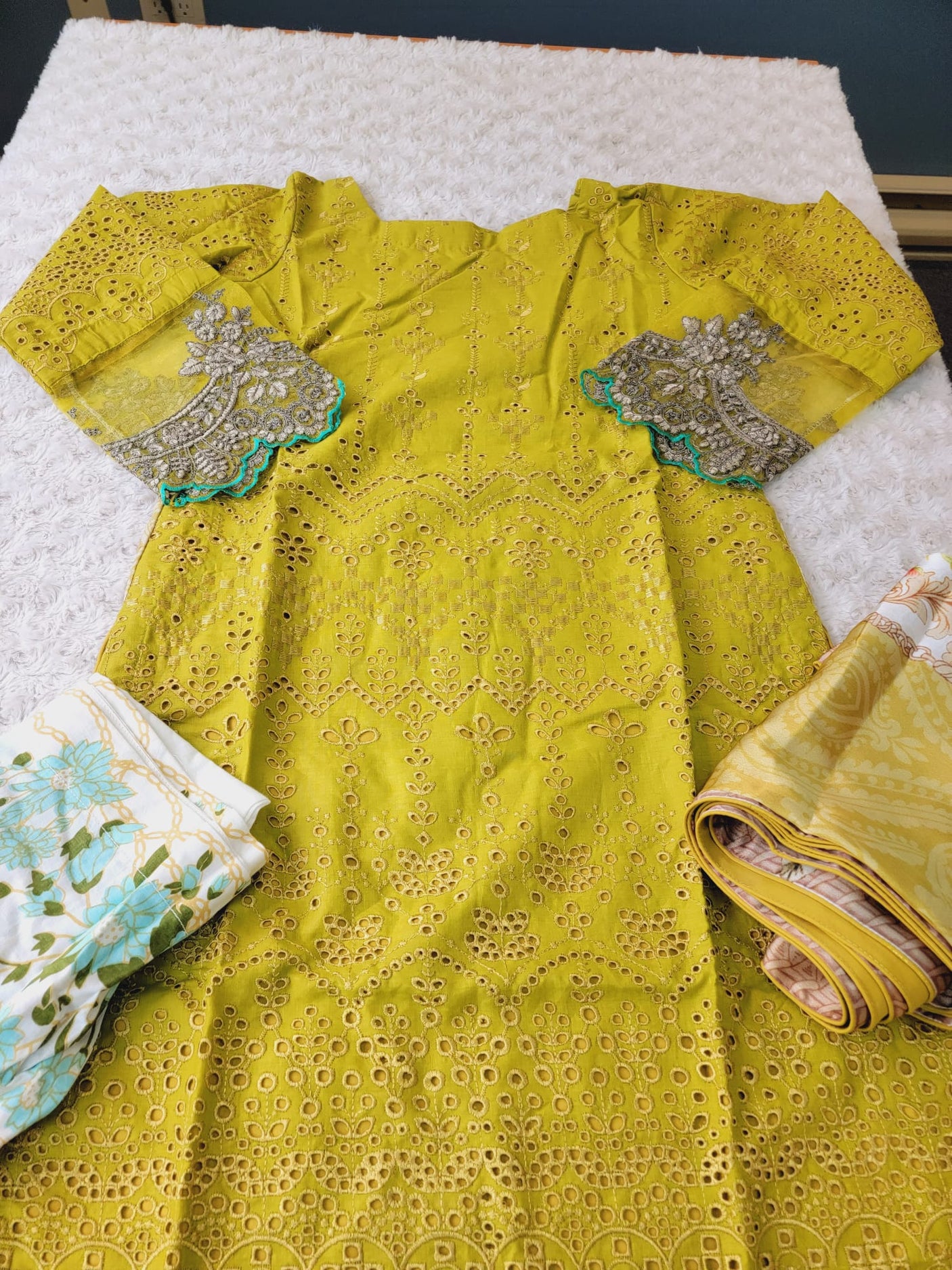 Pakistani Stitched Embroidery Lawn Suit Ready To Ship