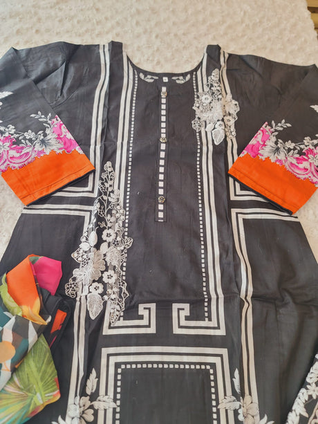 Pakistani Stitched lawn Embroidered Salwar kameez ready to ship