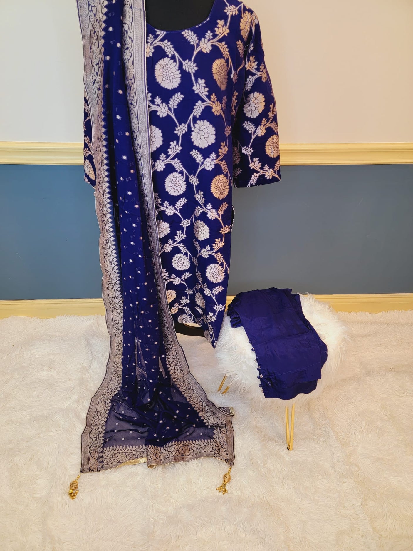 Pure Khaddi Georgette Banarasi Salwer Kamiz