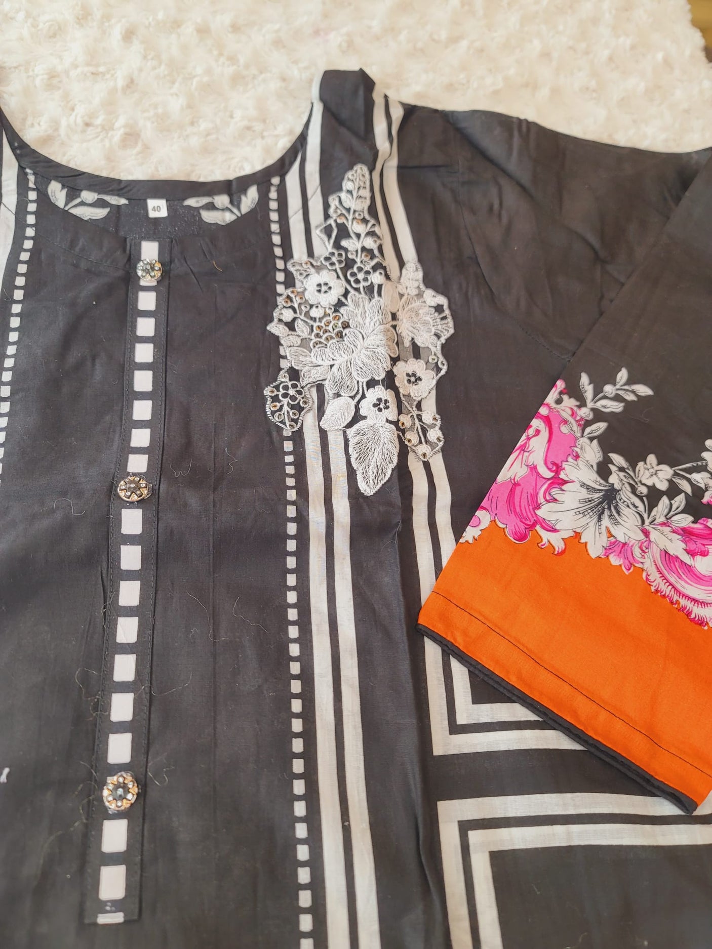 Pakistani Stitched lawn Embroidered Salwar kameez ready to ship