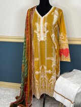 Pakistani Stitched Luxury Embroidered lawn Salwar kameez ready to ship