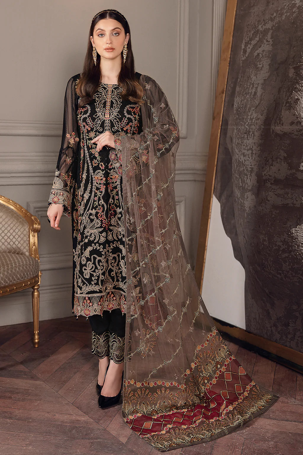 Chevron by Ramsha Luxury Chiffon Embroidered Collection