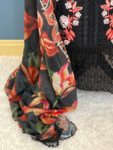 Luxury lawn with Silk dupatta- Ready To Ship