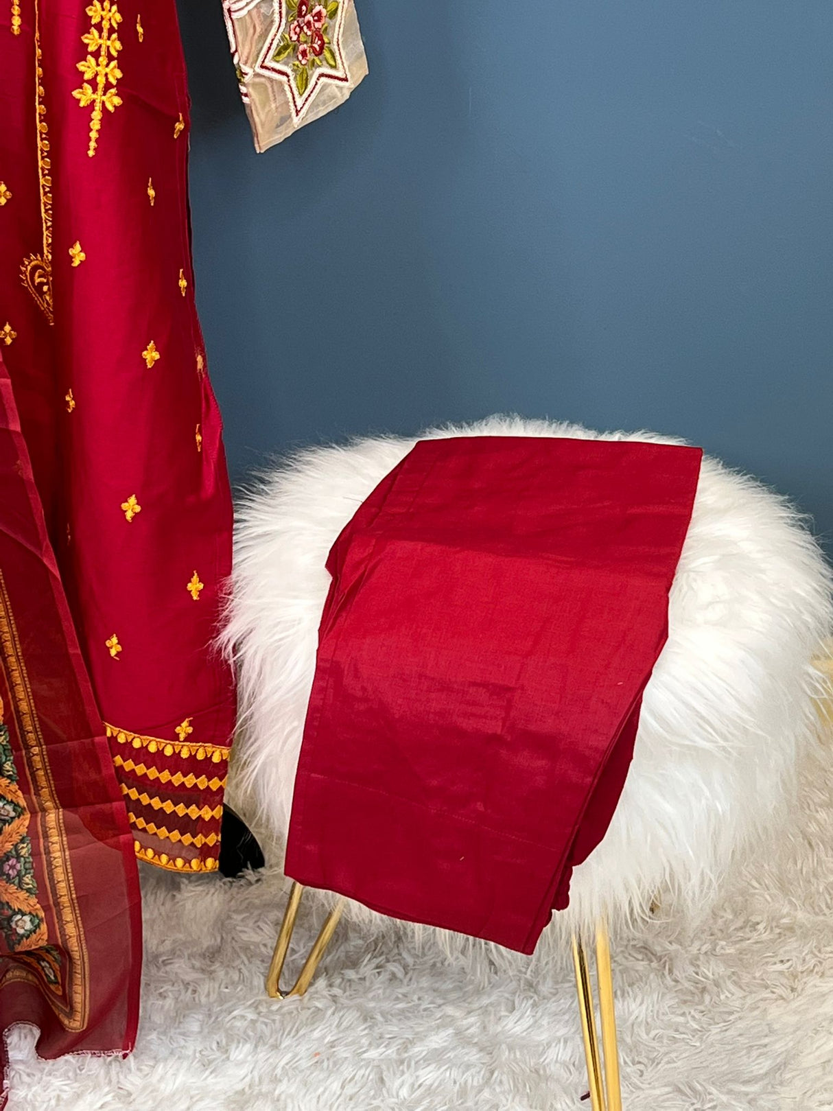 Indian Cotton Stitched Embroidery Suit Ready To Ship