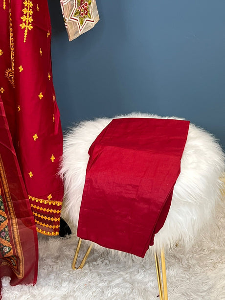 Indian Cotton Stitched Embroidery Suit Ready To Ship