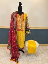 Pakistani Stitched lawn Embroidered Salwar kameez ready to ship