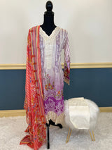 Pakistani Stitched lawn Embroidered Salwar kameez ready to ship