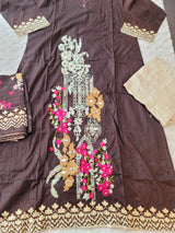 Pakistani lawn Embroidered Salwar kameez Ready To Ship