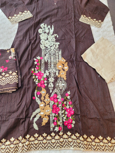 Pakistani lawn Embroidered Salwar kameez Ready To Ship