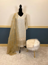 Indian Cotton Stitched Embroidery Suit Ready To Ship