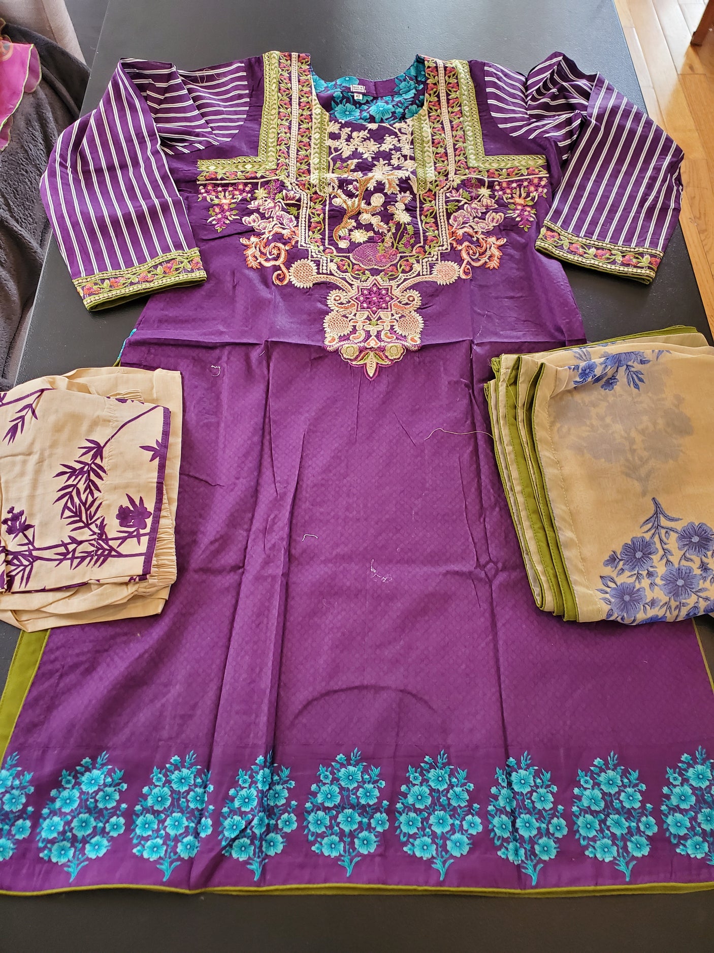 Pakistani Stitched Embroidery Lawn Suit Ready To Ship