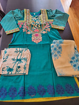 Pakistani Stitched Embroidery Lawn Suit Ready To Ship