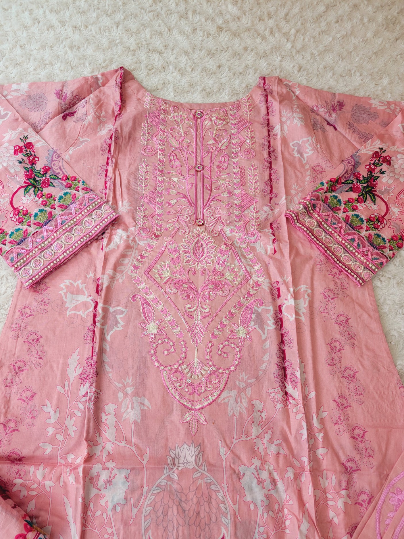 Pakistani Stitched lawn Embroidered Salwar kameez ready to ship