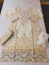Pakistani Stitched lawn Embroidered Salwar kameez ready to ship