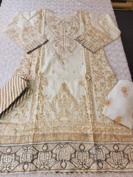 Pakistani Stitched lawn Embroidered Salwar kameez ready to ship